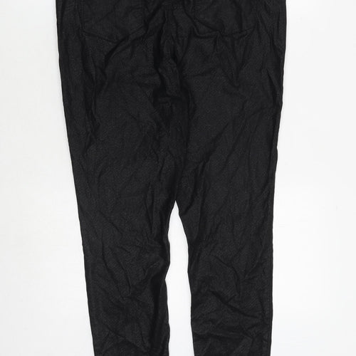 Dorothy Perkins Womens Black Viscose Trousers Size 16 Regular Zip