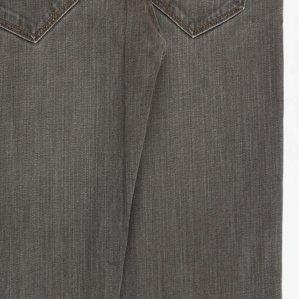Debenhams Mens Grey Cotton Straight Jeans Size 38 in Regular Button