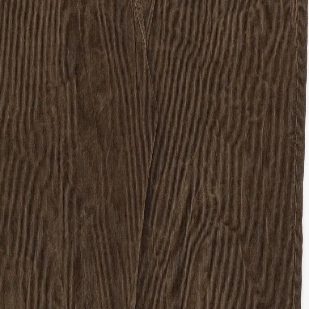 Wrangler Mens Brown Cotton Trousers Size 38 in Regular Zip