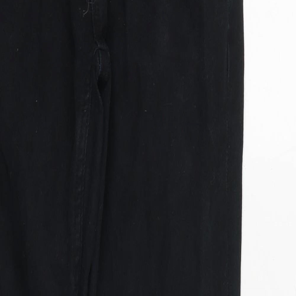 Topman Mens Black Cotton Straight Jeans Size 30 in L30 in Regular Zip