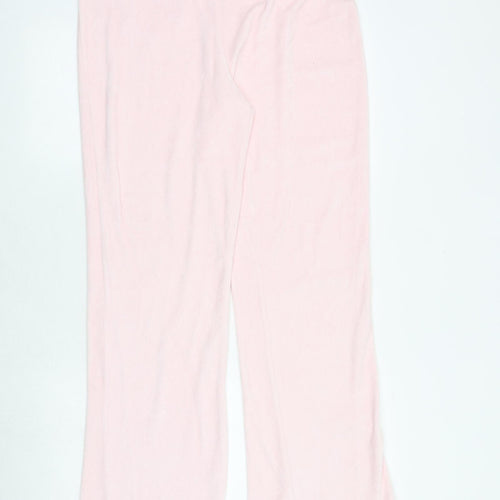 EDITIONS Womens Pink Cotton Jogger Trousers Size 16 Regular Tie