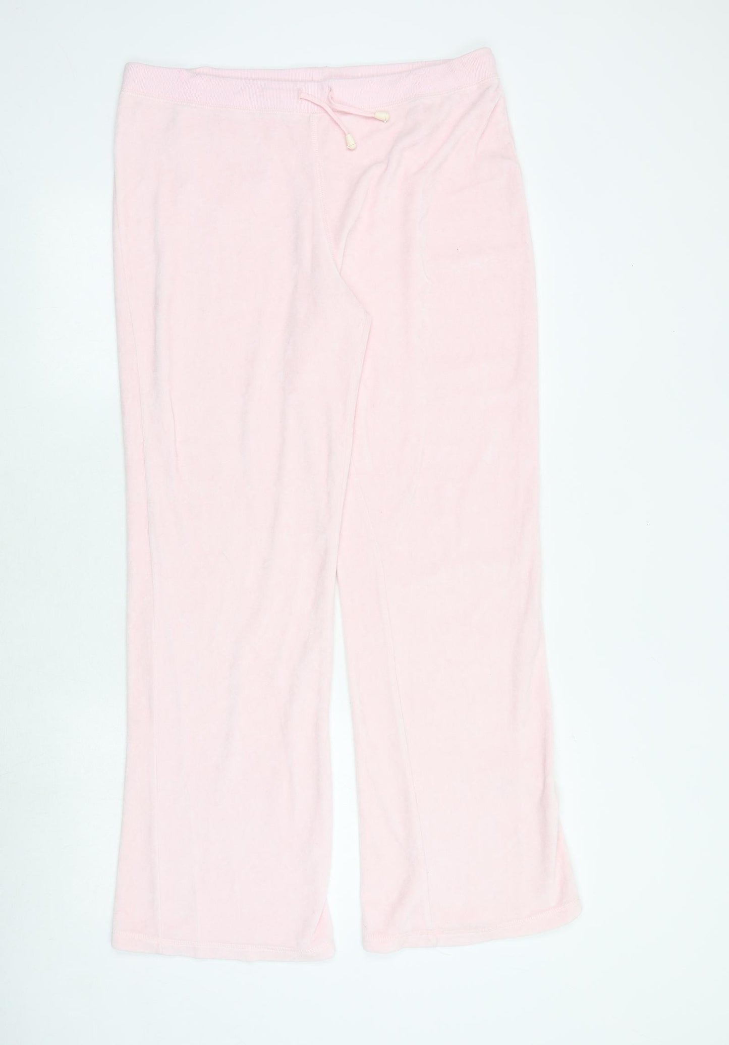 EDITIONS Womens Pink Cotton Jogger Trousers Size 16 Regular Tie