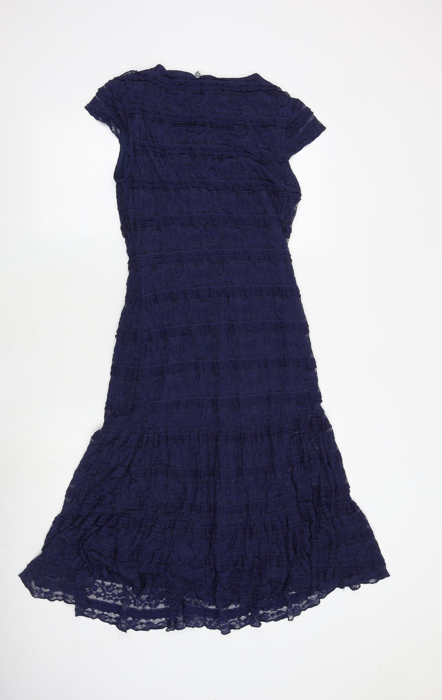 Mint Velvet Womens Blue Polyester Trapeze & Swing Size 10 V-Neck Zip