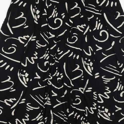 Windsmoor Womens Black Geometric Viscose Peasant Skirt Size M