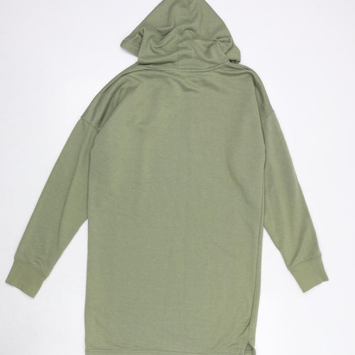 New Look Womens Green Cotton Pullover Hoodie Size 8 Pullover