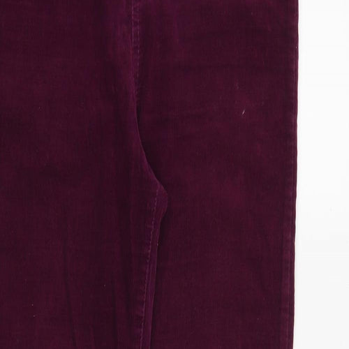 White Stuff Womens Purple Cotton Trousers Size 10 Regular