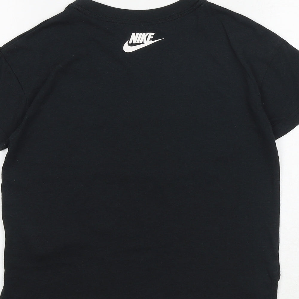 Nike Girls Black Polyester Pullover T-Shirt Size 12-13 Years Crew Neck Pullover