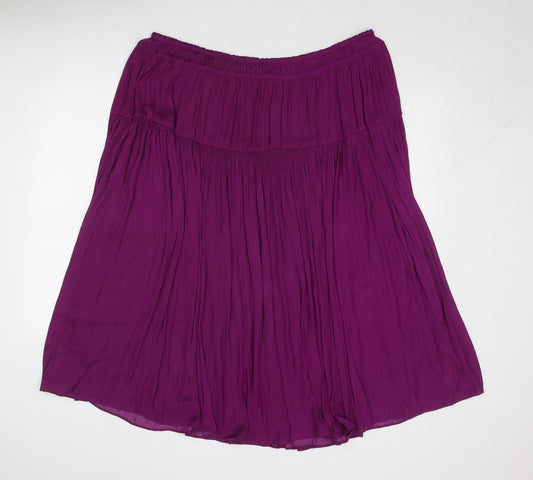 Marks and Spencer Womens Purple Polyester Swing Skirt Size 22