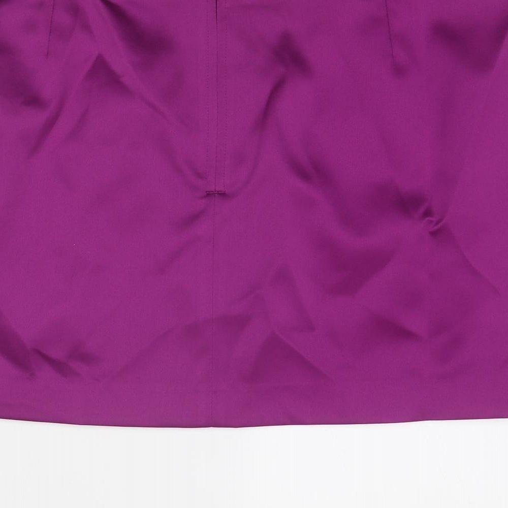 Marks and Spencer Womens Purple Polyester A-Line Skirt Size 20 Zip