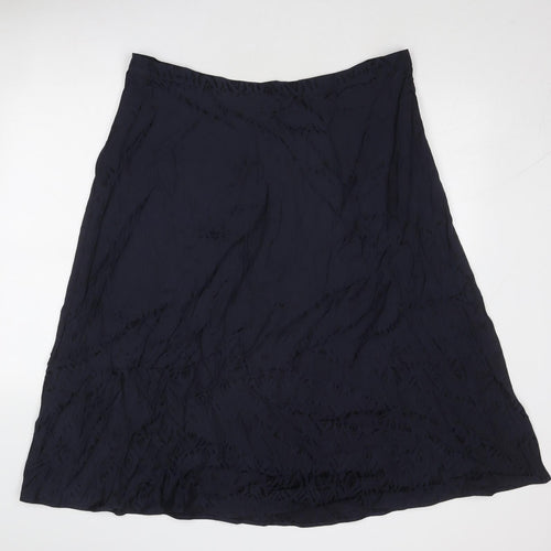 Marks and Spencer Womens Blue Polyester Swing Skirt Size 20 Zip