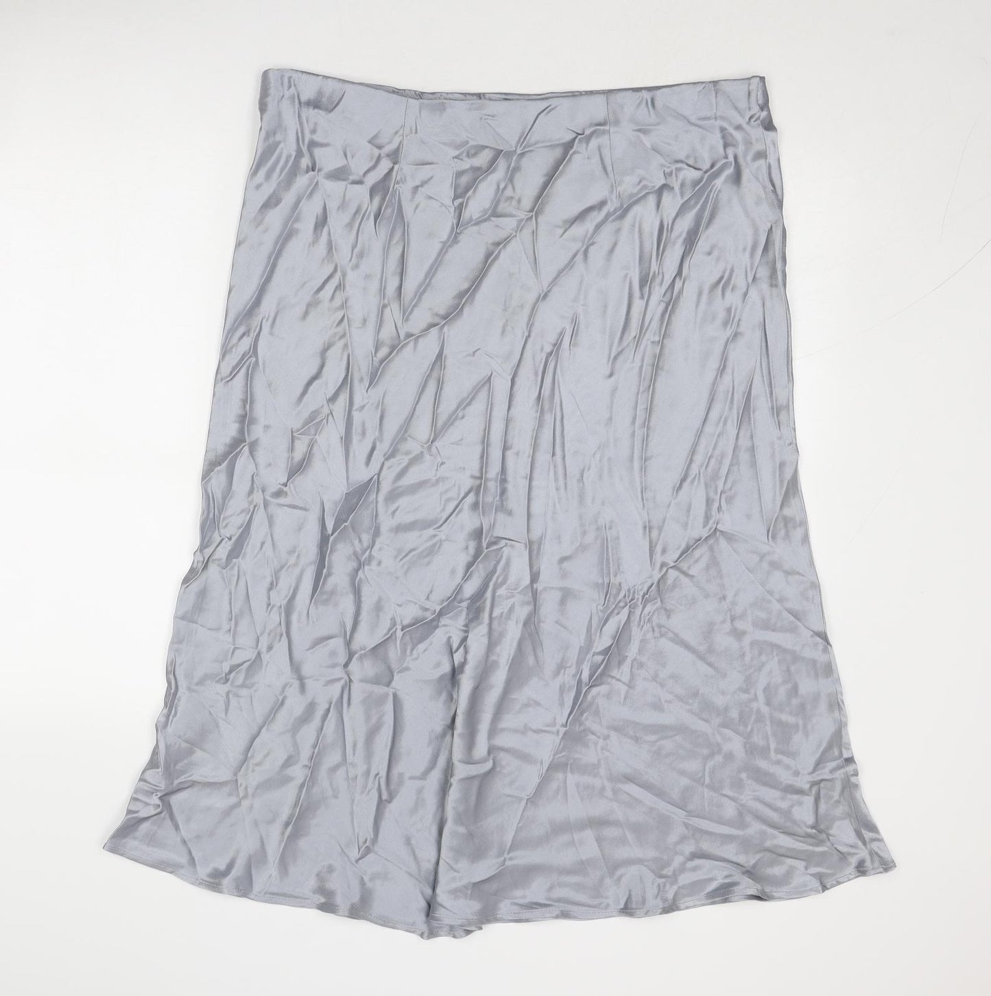 Marks and Spencer Womens Silver Polyester Swing Skirt Size 20