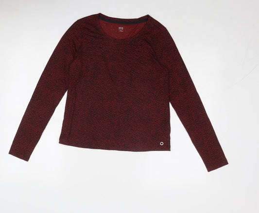 Marks and Spencer Womens Red Viscose Pullover T-Shirt Size 10 Boat Neck Pullover