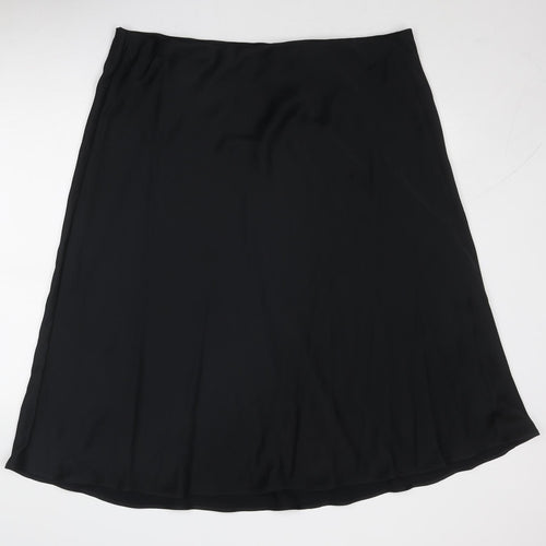 Marks and Spencer Womens Black Polyester Swing Skirt Size 22