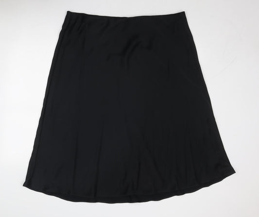 Marks and Spencer Womens Black Polyester Swing Skirt Size 22