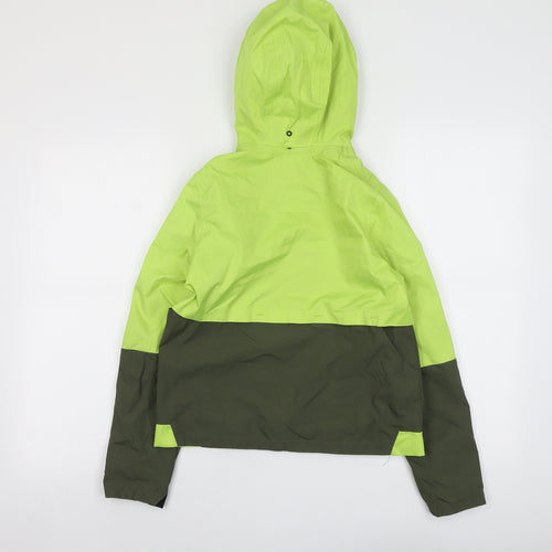 Quechua Boys Green Colourblock Windbreaker Jacket Size 12 Years Zip