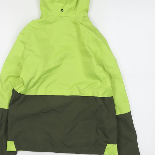 Quechua Boys Green Colourblock Windbreaker Jacket Size 12 Years Zip