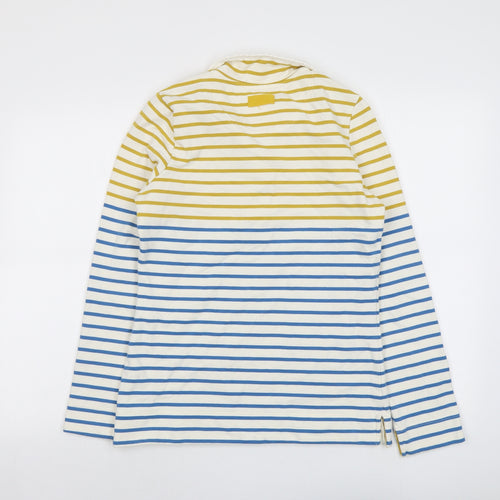 Joules Womens Multicoloured Striped Cotton Pullover Sweatshirt Size 10 Button
