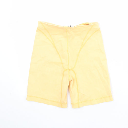 Zara Womens Yellow Cotton Sweat Shorts Size M Regular Pull On