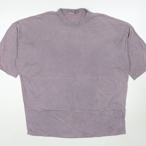 ASOS Mens Grey Cotton T-Shirt Size M Round Neck - Washed colour effect