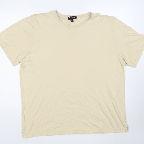 Kirkland Signature Mens Beige Cotton T-Shirt Size L Round Neck