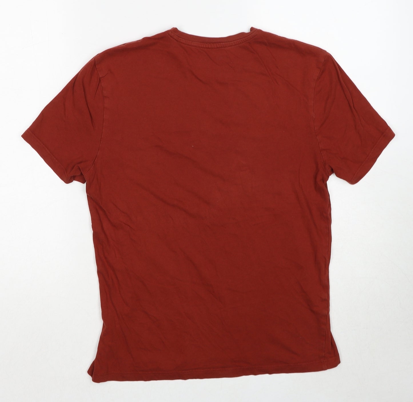 Topman Mens Brown Cotton T-Shirt Size S Round Neck