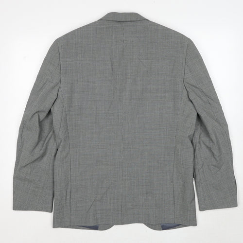 NEXT Mens Grey Geometric Wool Jacket Suit Jacket Size 40 Regular