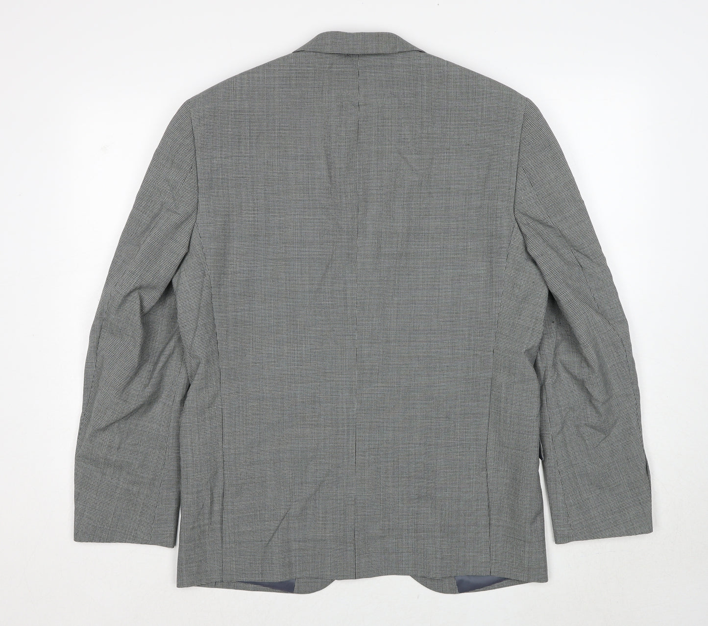 NEXT Mens Grey Geometric Wool Jacket Suit Jacket Size 40 Regular