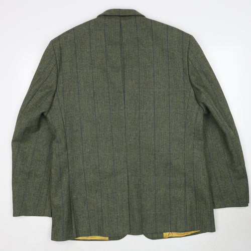 Alpendale Mens Green Geometric Wool Jacket Suit Jacket Size 42 Regular