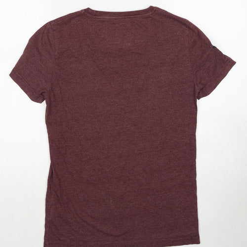 SoulCal&Co Mens Red Cotton T-Shirt Size S Round Neck