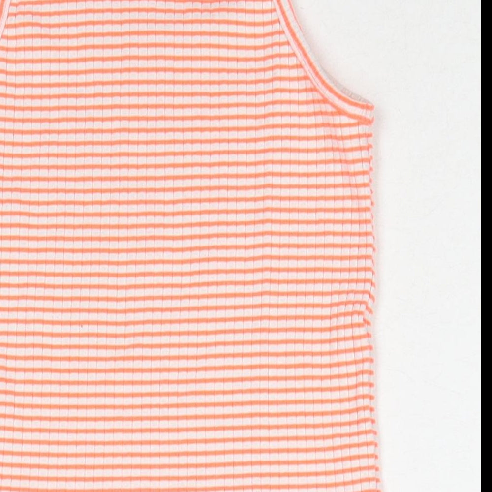NEXT Girls Red Striped Cotton Camisole Tank Size 9 Years Scoop Neck Pullover