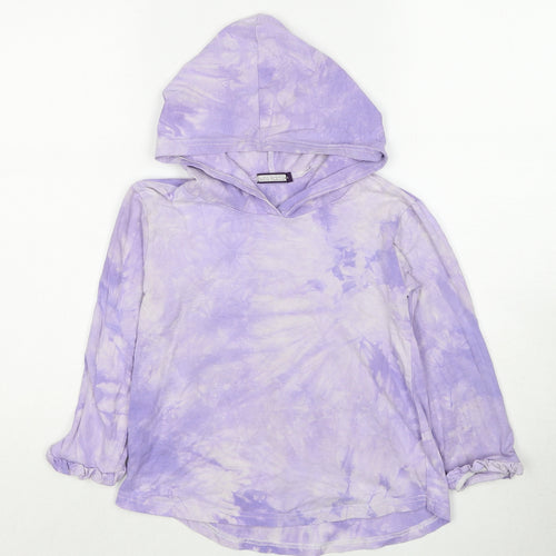 Kiddie Girls Purple Cotton Pullover Hoodie Size 10 Years Pullover - Tie Dye