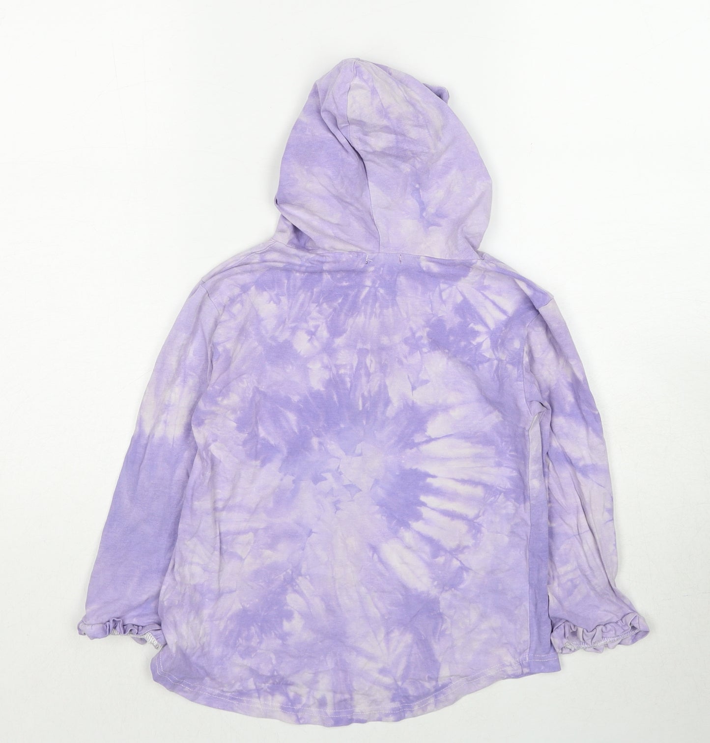 Kiddie Girls Purple Cotton Pullover Hoodie Size 10 Years Pullover - Tie Dye