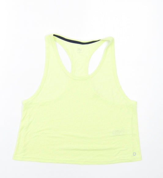 Marks and Spencer Womens Yellow Polyester Pullover Tank Size 10 Scoop Neck Pullover