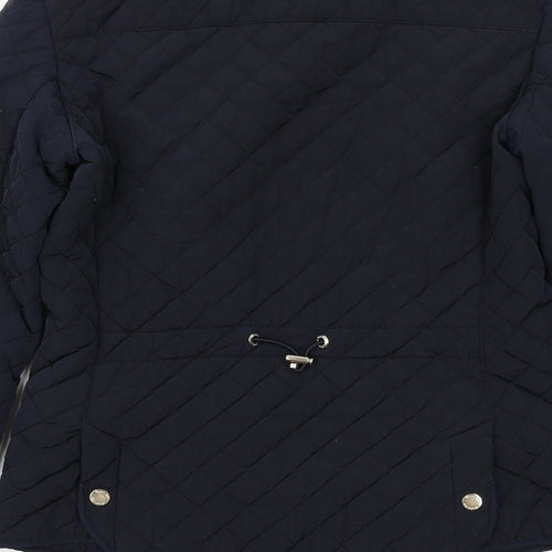 Massimo Dutti Womens Blue Quilted Jacket Size S Snap