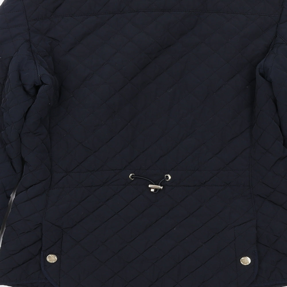Massimo Dutti Womens Blue Quilted Jacket Size S Snap