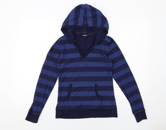 Peter Storm Womens Blue Striped Cotton Pullover Hoodie Size 8 Pullover