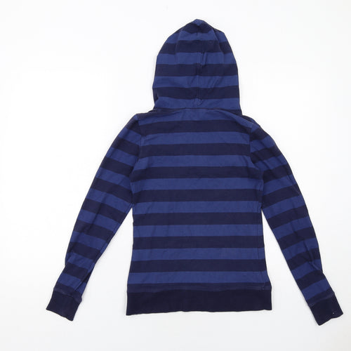 Peter Storm Womens Blue Striped Cotton Pullover Hoodie Size 8 Pullover