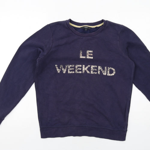 NEXT Womens Blue Cotton Pullover Sweatshirt Size S Pullover - Le Weekend
