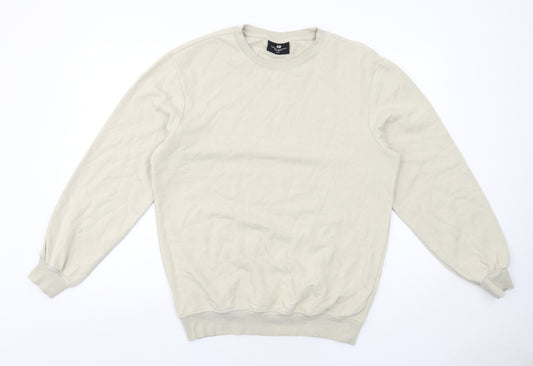H&M Mens Beige Cotton Pullover Sweatshirt Size S
