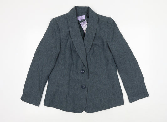 Honor Millburn Womens Blue Polyester Jacket Blazer Size 12