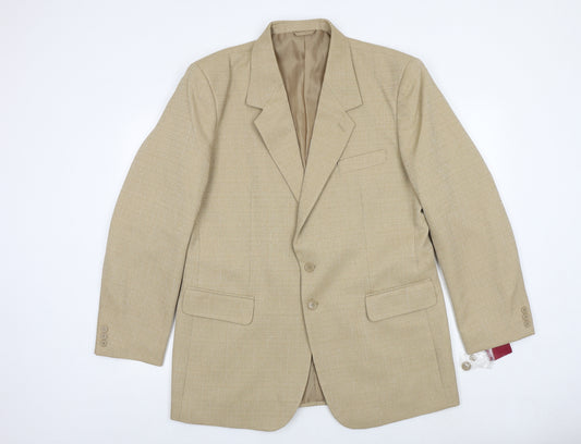 Jolliman Mens Beige Polyester Jacket Suit Jacket Size 42 Regular