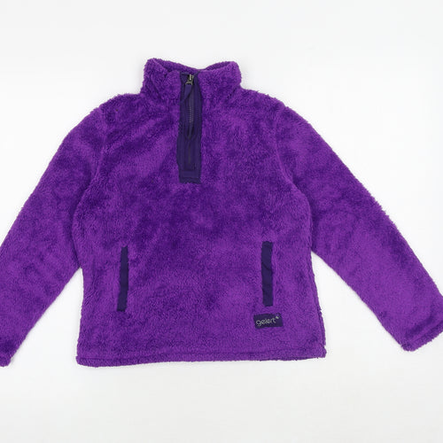 Gelert Girls Purple Polyester Pullover Sweatshirt Size 9-10 Years Zip