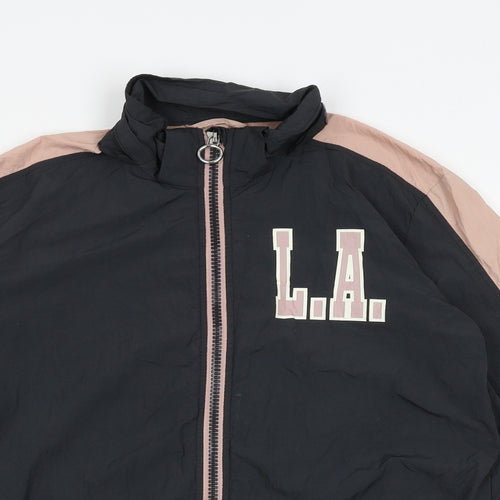 H&M Girls Grey Colourblock Basic Jacket Jacket Size 13-14 Years Zip - Los Angeles
