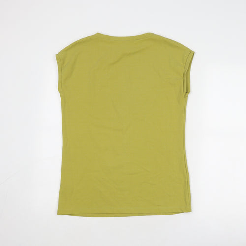 Pied A Terre Womens Green Polyester Basic T-Shirt Size 12 Round Neck