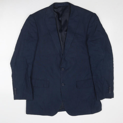 Emilio Corali Mens Blue Linen Jacket Suit Jacket Size 38 Regular