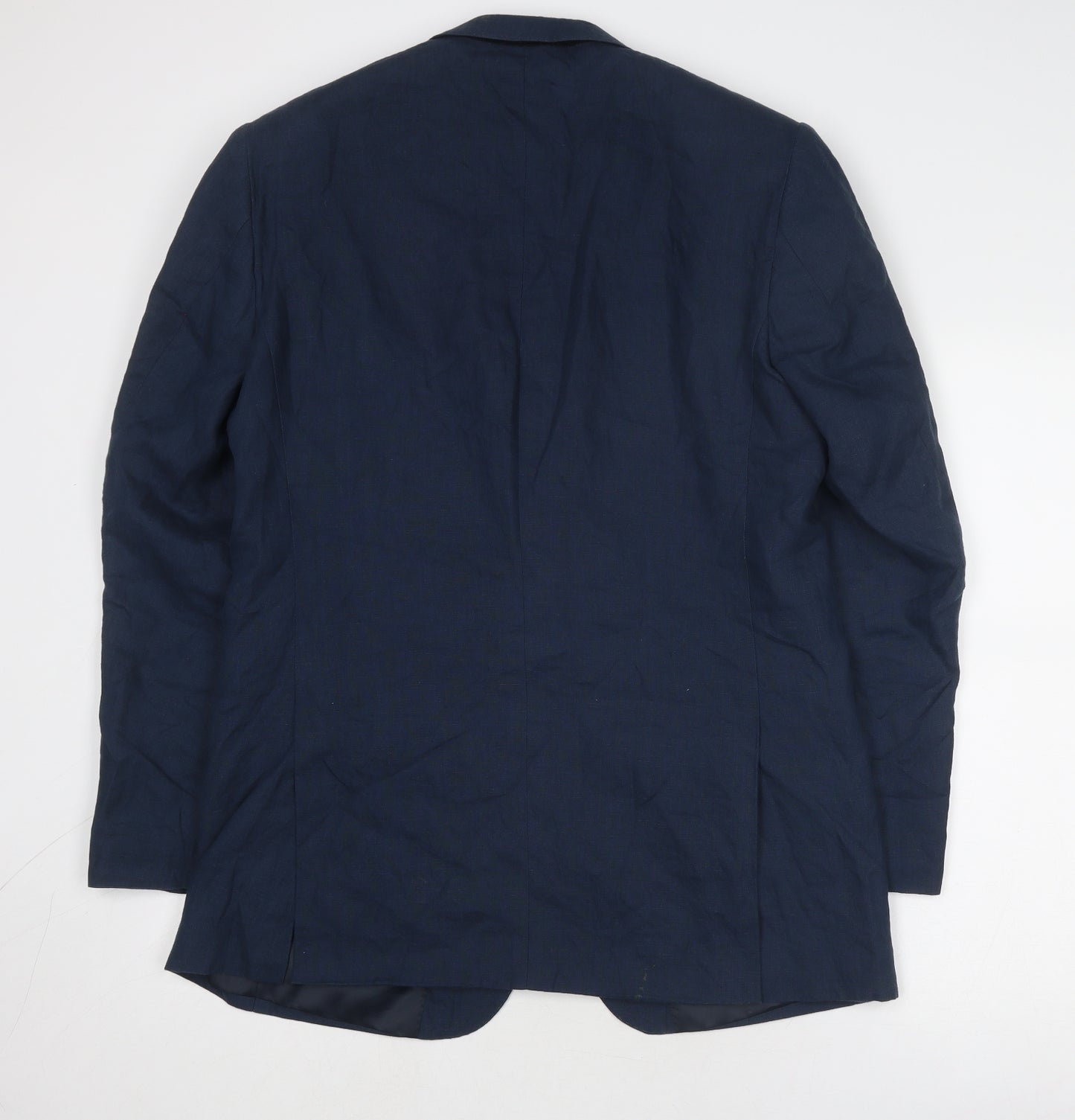 Emilio Corali Mens Blue Linen Jacket Suit Jacket Size 38 Regular