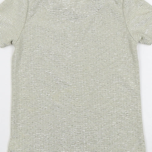 John Lewis Girls Gold Polyester Basic T-Shirt Size 6 Years Round Neck Pullover - Textured
