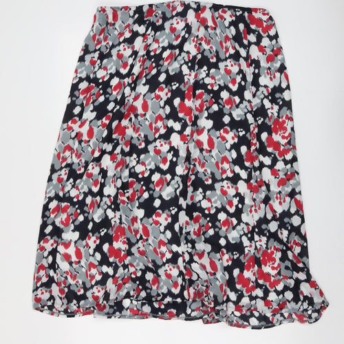 Oscar B. Womens Multicoloured Geometric Polyester Swing Skirt Size 20 Zip
