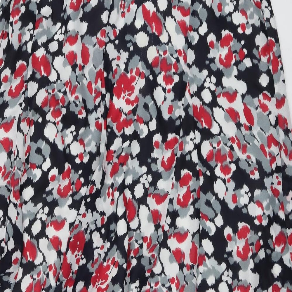 Oscar B. Womens Multicoloured Geometric Polyester Swing Skirt Size 20 Zip