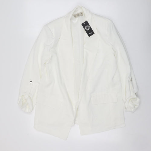 K.zell Womens White Kimono Jacket Size M